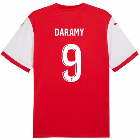 Kandiny Kinder Mohamed Daramy #9 Rot Weiß Heimtrikot Trikot 2024/25 T-Shirt