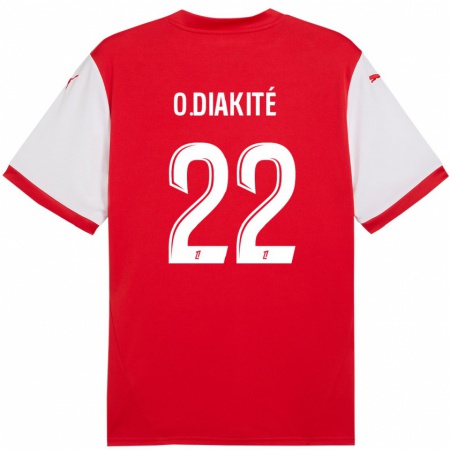 Kandiny Kinder Oumar Diakité #22 Rot Weiß Heimtrikot Trikot 2024/25 T-Shirt