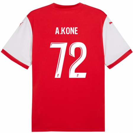 Kandiny Kinder Amadou Koné #72 Rot Weiß Heimtrikot Trikot 2024/25 T-Shirt