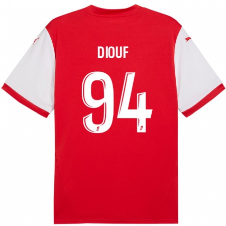 Kandiny Kinder Yehvann Diouf #94 Rot Weiß Heimtrikot Trikot 2024/25 T-Shirt