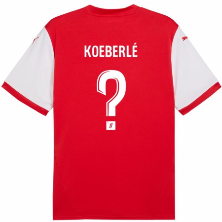 Kandiny Kinder Samuel Koeberlé #0 Rot Weiß Heimtrikot Trikot 2024/25 T-Shirt