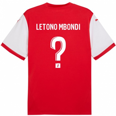 Kandiny Kinder Christ-Emmanuel Letono Mbondi #0 Rot Weiß Heimtrikot Trikot 2024/25 T-Shirt