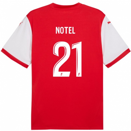 Kandiny Kinder Léa Notel #21 Rot Weiß Heimtrikot Trikot 2024/25 T-Shirt