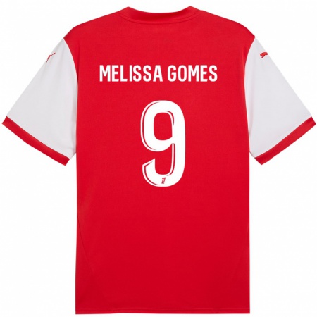 Kandiny Kinder Melissa Ferreira Gomes #9 Rot Weiß Heimtrikot Trikot 2024/25 T-Shirt