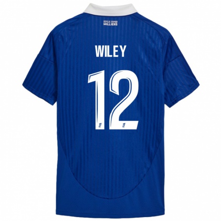 Kandiny Kinder Caleb Wiley #12 Blau Weiß Heimtrikot Trikot 2024/25 T-Shirt