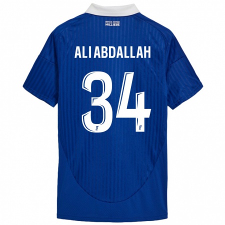 Kandiny Kinder Aboubacar Ali Abdallah #34 Blau Weiß Heimtrikot Trikot 2024/25 T-Shirt