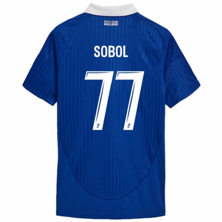 Kandiny Kinder Eduard Sobol #77 Blau Weiß Heimtrikot Trikot 2024/25 T-Shirt