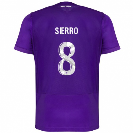 Kandiny Kinder Vincent Sierro #8 Violett Weiß Heimtrikot Trikot 2024/25 T-Shirt