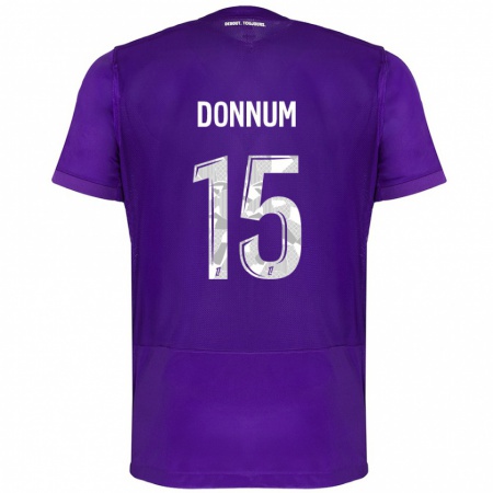 Kandiny Kinder Aron Dønnum #15 Violett Weiß Heimtrikot Trikot 2024/25 T-Shirt