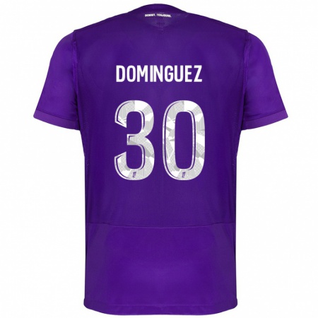 Kandiny Kinder Álex Domínguez #30 Violett Weiß Heimtrikot Trikot 2024/25 T-Shirt