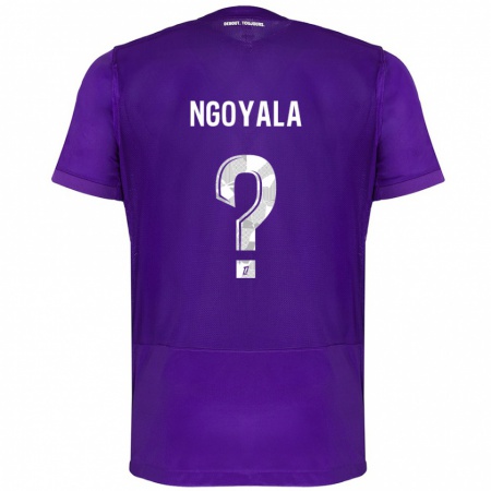 Kandiny Kinder Frédéric Efuele Ngoyala #0 Violett Weiß Heimtrikot Trikot 2024/25 T-Shirt