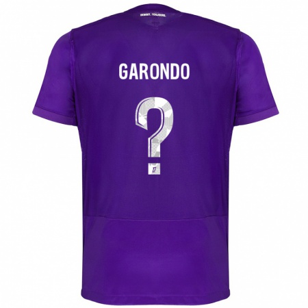 Kandiny Kinder Thibaud Garondo #0 Violett Weiß Heimtrikot Trikot 2024/25 T-Shirt