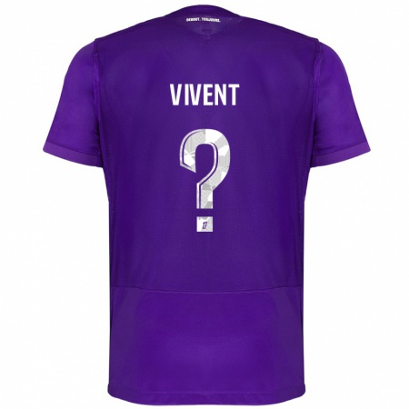 Kandiny Kinder Sacha Vivent #0 Violett Weiß Heimtrikot Trikot 2024/25 T-Shirt