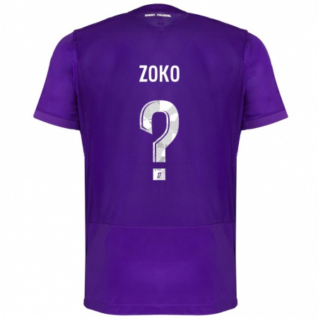 Kandiny Kinder Nathan Zoko #0 Violett Weiß Heimtrikot Trikot 2024/25 T-Shirt