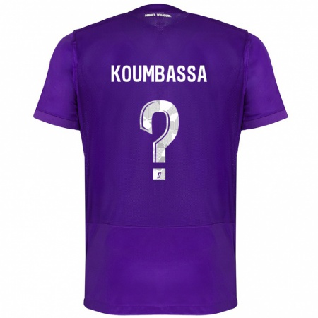 Kandiny Kinder Seny Koumbassa #0 Violett Weiß Heimtrikot Trikot 2024/25 T-Shirt