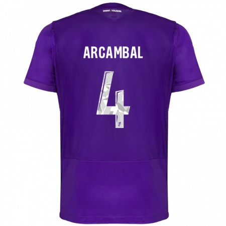 Kandiny Kinder Anais Arcambal #4 Violett Weiß Heimtrikot Trikot 2024/25 T-Shirt