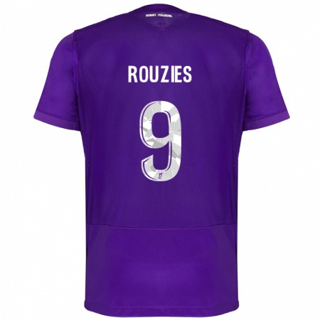 Kandiny Kinder Manon Rouzies #9 Violett Weiß Heimtrikot Trikot 2024/25 T-Shirt