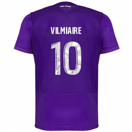 Kandiny Kinder Kelly Vilmiaire #10 Violett Weiß Heimtrikot Trikot 2024/25 T-Shirt