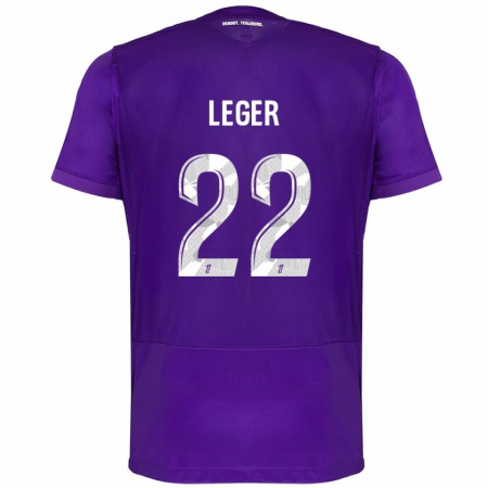 Kandiny Kinder Christelle Léger #22 Violett Weiß Heimtrikot Trikot 2024/25 T-Shirt