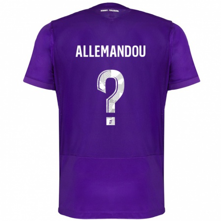 Kandiny Kinder Teddy Allemandou #0 Violett Weiß Heimtrikot Trikot 2024/25 T-Shirt