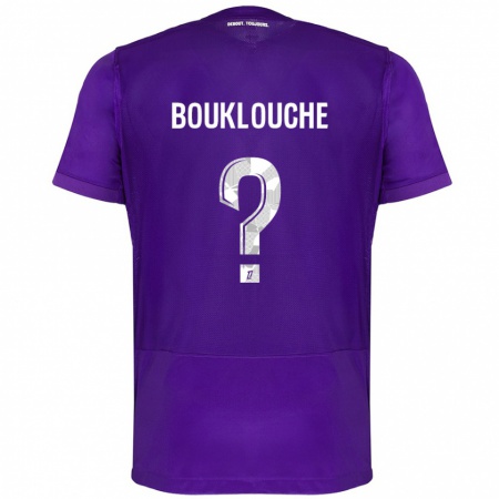 Kandiny Kinder Kelyan Bouklouche #0 Violett Weiß Heimtrikot Trikot 2024/25 T-Shirt