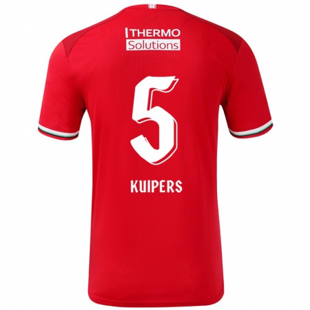 Kandiny Kinder Bas Kuipers #5 Rot Weiß Heimtrikot Trikot 2024/25 T-Shirt