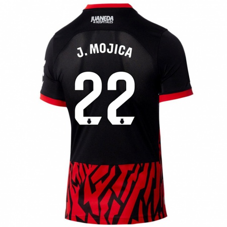 Kandiny Kinder Johan Mojica #22 Schwarz Rot Heimtrikot Trikot 2024/25 T-Shirt