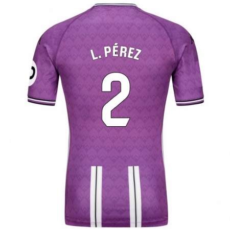 Kandiny Kinder Luis Pérez #2 Violett Weiß Heimtrikot Trikot 2024/25 T-Shirt