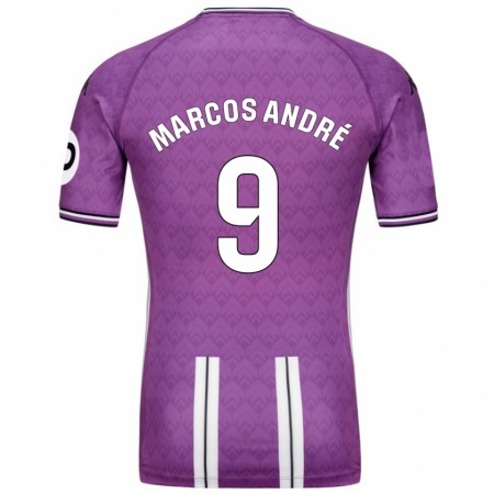 Kandiny Kinder Marcos André #9 Violett Weiß Heimtrikot Trikot 2024/25 T-Shirt