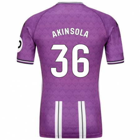 Kandiny Kinder Tunde Akinsola #36 Violett Weiß Heimtrikot Trikot 2024/25 T-Shirt