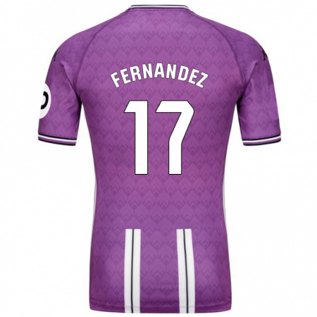 Kandiny Kinder Dani Fernández #17 Violett Weiß Heimtrikot Trikot 2024/25 T-Shirt