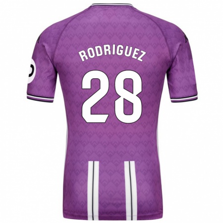 Kandiny Kinder Yago Rodríguez #28 Violett Weiß Heimtrikot Trikot 2024/25 T-Shirt