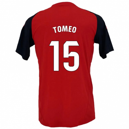 Kandiny Kinder Pablo Tomeo #15 Rot Schwarz Heimtrikot Trikot 2024/25 T-Shirt