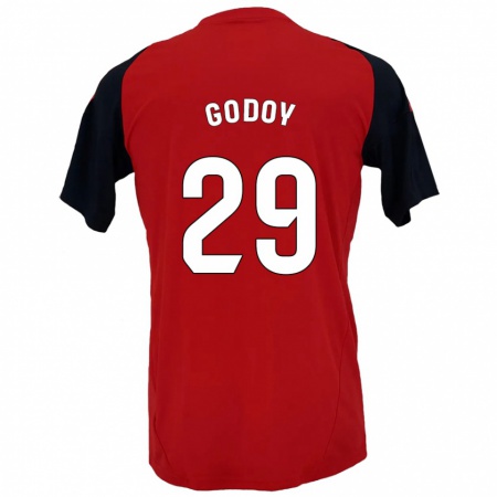 Kandiny Kinder Alan Godoy #29 Rot Schwarz Heimtrikot Trikot 2024/25 T-Shirt