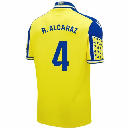 Kandiny Kinder Rubén Alcaraz #4 Gelb Blau Heimtrikot Trikot 2024/25 T-Shirt