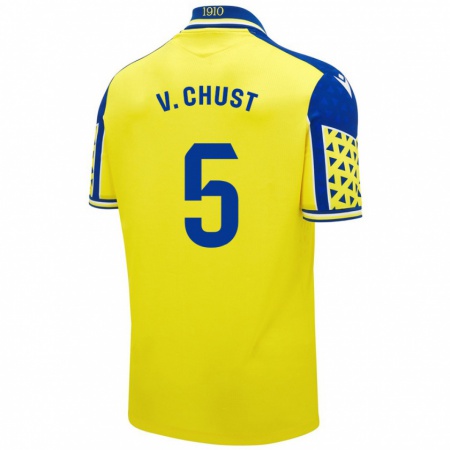 Kandiny Kinder Víctor Chust #5 Gelb Blau Heimtrikot Trikot 2024/25 T-Shirt