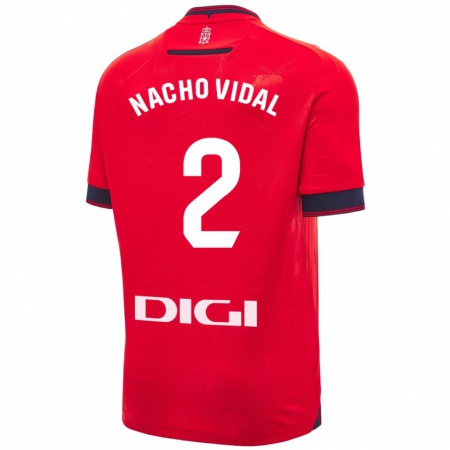 Kandiny Kinder Nacho Vidal #2 Rot Weiß Heimtrikot Trikot 2024/25 T-Shirt