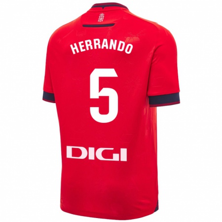 Kandiny Kinder Jorge Herrando #5 Rot Weiß Heimtrikot Trikot 2024/25 T-Shirt