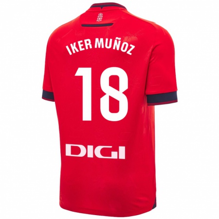 Kandiny Kinder Iker Muñoz #18 Rot Weiß Heimtrikot Trikot 2024/25 T-Shirt