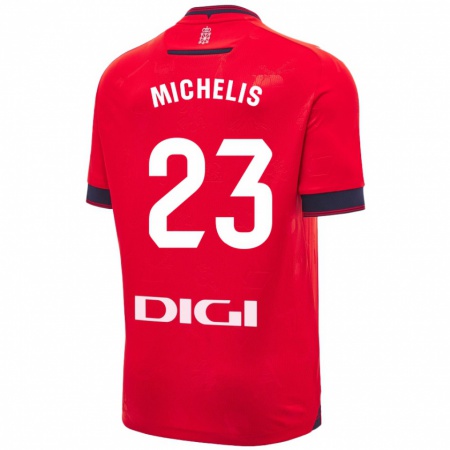 Kandiny Kinder Nikolaos Michelis #23 Rot Weiß Heimtrikot Trikot 2024/25 T-Shirt