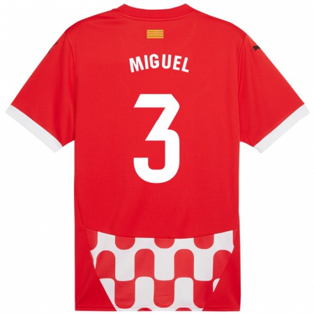 Kandiny Kinder Miguel Gutiérrez #3 Rot Weiß Heimtrikot Trikot 2024/25 T-Shirt