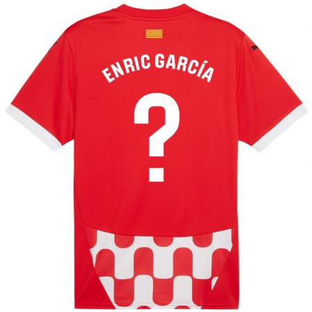 Kandiny Kinder Enric García #0 Rot Weiß Heimtrikot Trikot 2024/25 T-Shirt