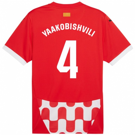 Kandiny Kinder Antal Yaakobishvili #4 Rot Weiß Heimtrikot Trikot 2024/25 T-Shirt