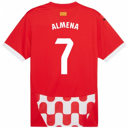 Kandiny Kinder Iker Almena #7 Rot Weiß Heimtrikot Trikot 2024/25 T-Shirt