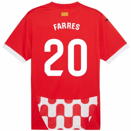 Kandiny Kinder Biel Farrés #20 Rot Weiß Heimtrikot Trikot 2024/25 T-Shirt