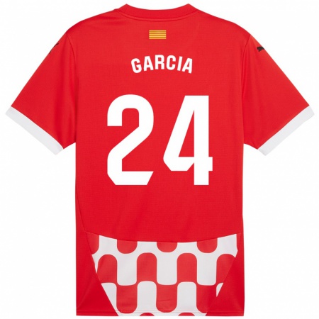 Kandiny Kinder Borja García #24 Rot Weiß Heimtrikot Trikot 2024/25 T-Shirt