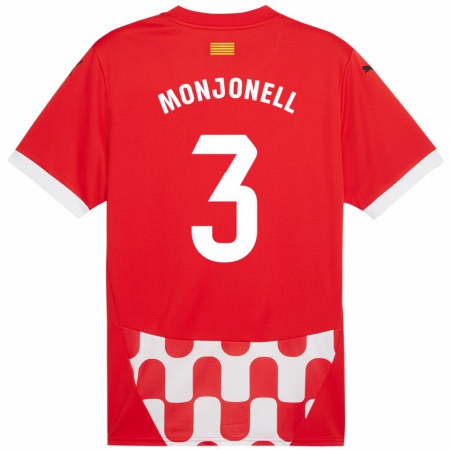 Kandiny Kinder Eric Monjonell #3 Rot Weiß Heimtrikot Trikot 2024/25 T-Shirt