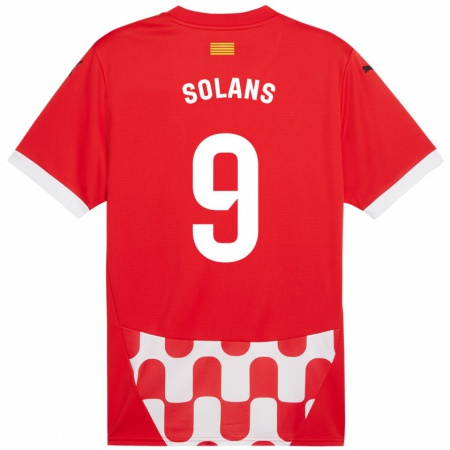 Kandiny Kinder Sergi Solans #9 Rot Weiß Heimtrikot Trikot 2024/25 T-Shirt