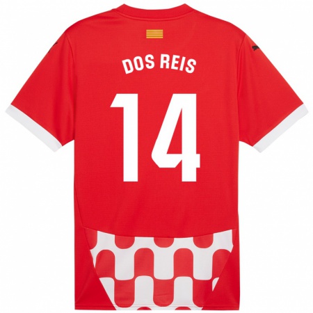 Kandiny Kinder Leo Dos Reis #14 Rot Weiß Heimtrikot Trikot 2024/25 T-Shirt