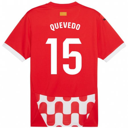 Kandiny Kinder Erik Quevedo #15 Rot Weiß Heimtrikot Trikot 2024/25 T-Shirt